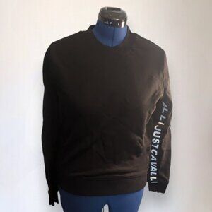 Just Cavalli Black Pullover Sweatshirt with Just Cavalli Down Arms in White SZ M